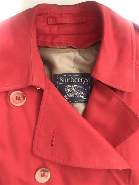 burberry red tartan trench|vintage red burberry trench coat.